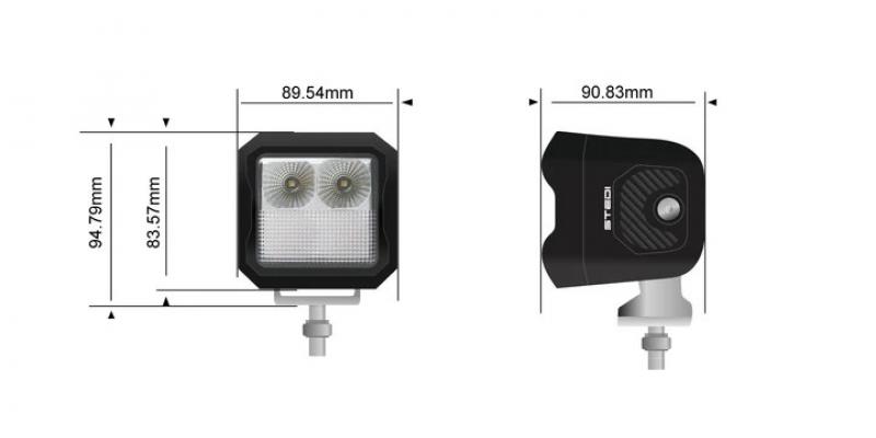 Preview: STEDI G4 Black Dual Colour Work Light (White/Amber)